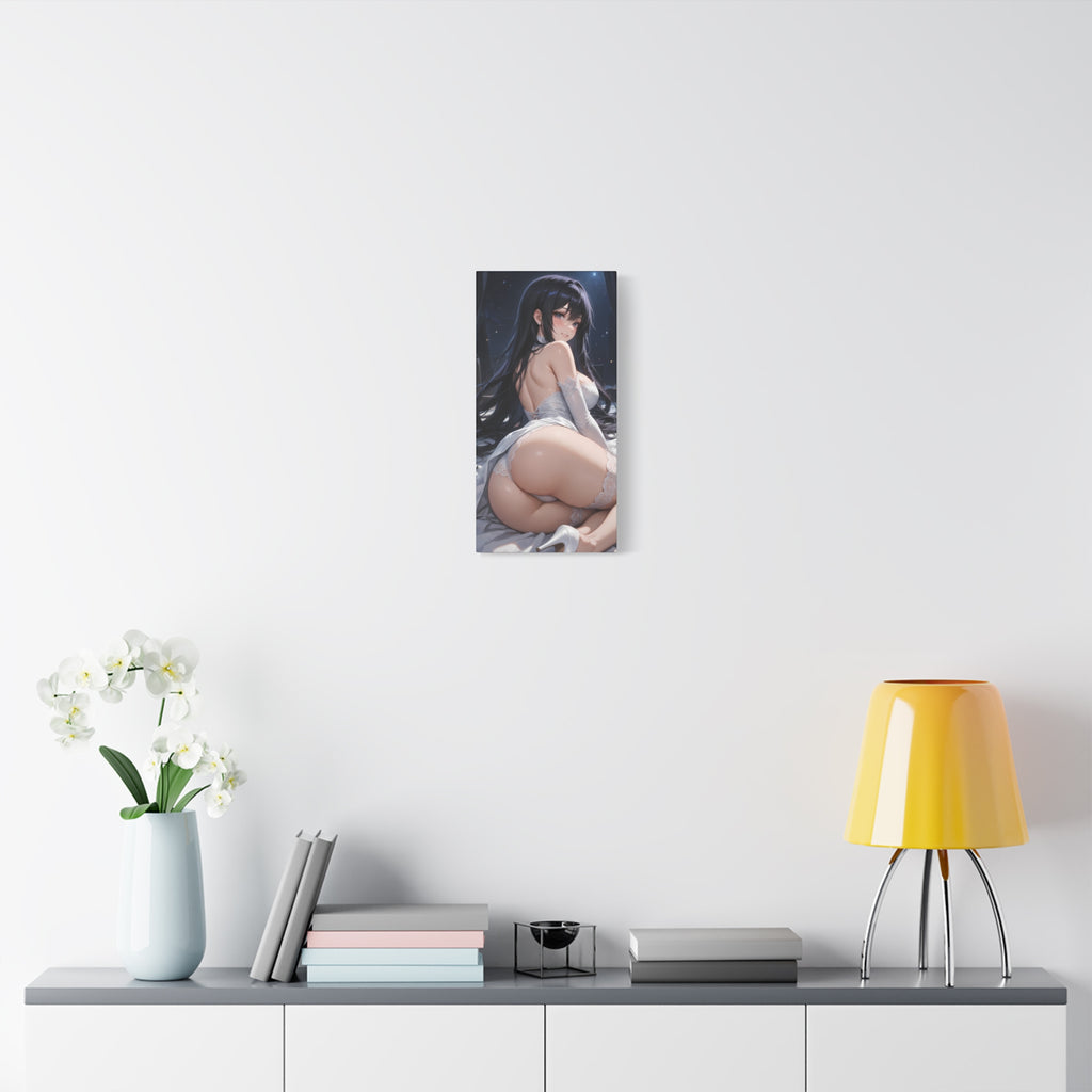 Sensual Anime Waifu Canvas Print — 'Starry Night Tease'